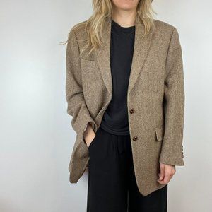 Vintage Polo by Ralph Lauren Pure Wool Herringbone Tweed Plaid Jacket blazer